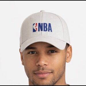 NBA White Baseball Cap with Interior Logo Trim